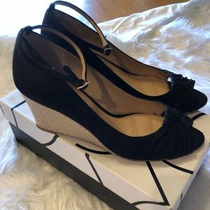 Ann Taylor LOFT Black Espadrille Wedge